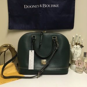 NWT Dooney & Bourke Saffiano Zip Zip Satchel (Ivy)